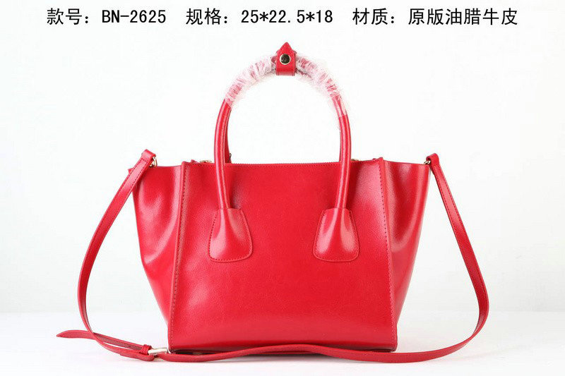 2014 Prada Calf Leather Tote Bag BN2625 red - Click Image to Close